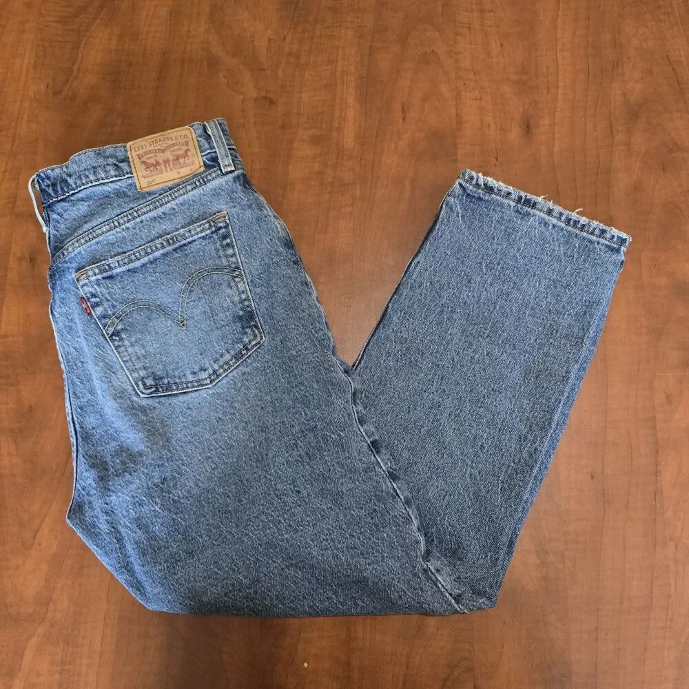 Levi's Mens 501 XX Full Button Fly 5 Pocket Light Wash Straight Leg Jeans 33x26
